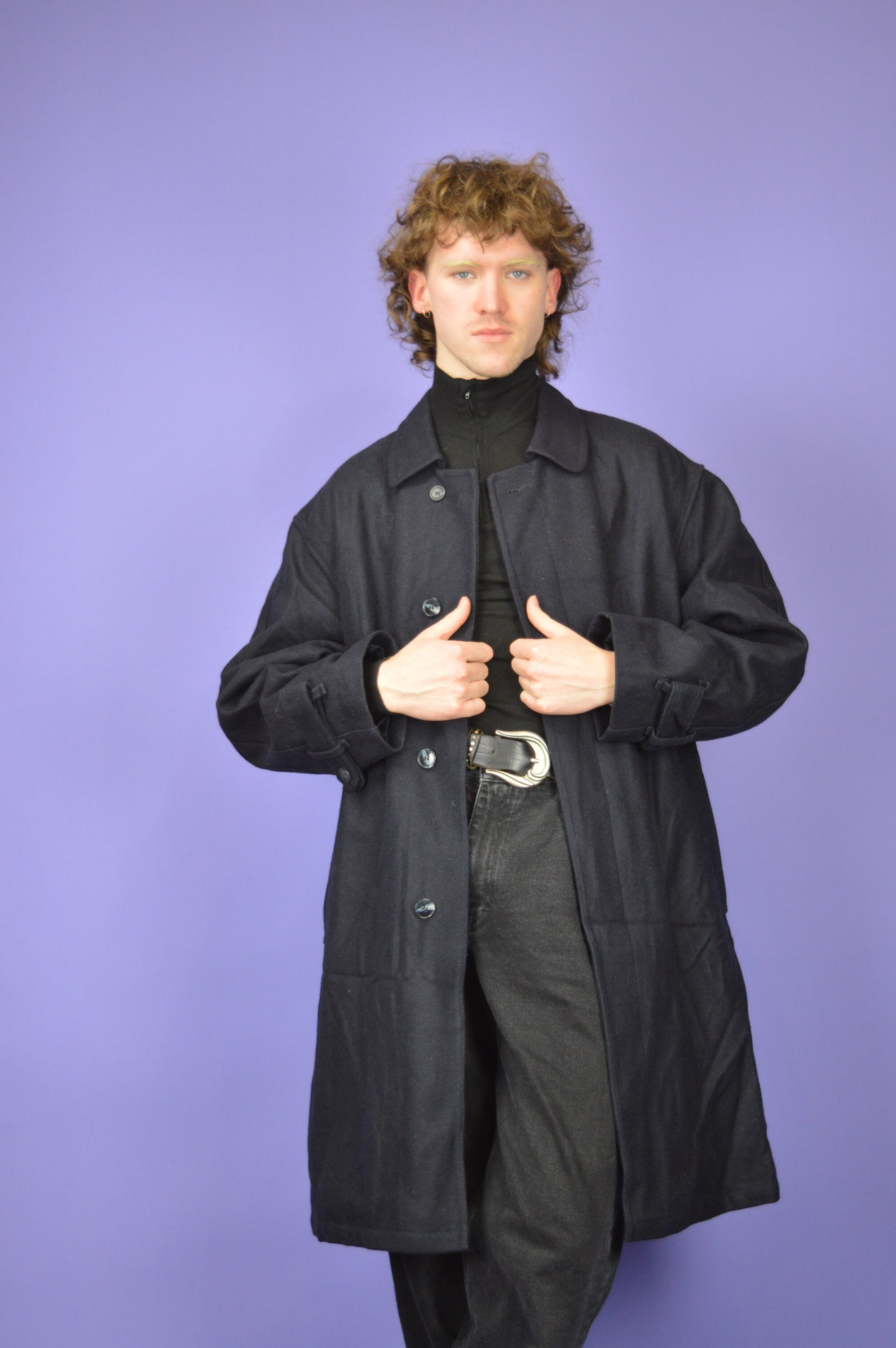 Vintage Dark Blue Classic 80's Warm Winter Wool Coat{c214} - Etsy