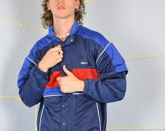 Vintage Multicolour Sports Graphic Track Jacket | Size L | Retro Vintage Multicolour Sports Graphic Track Jacket | Size L | Retro