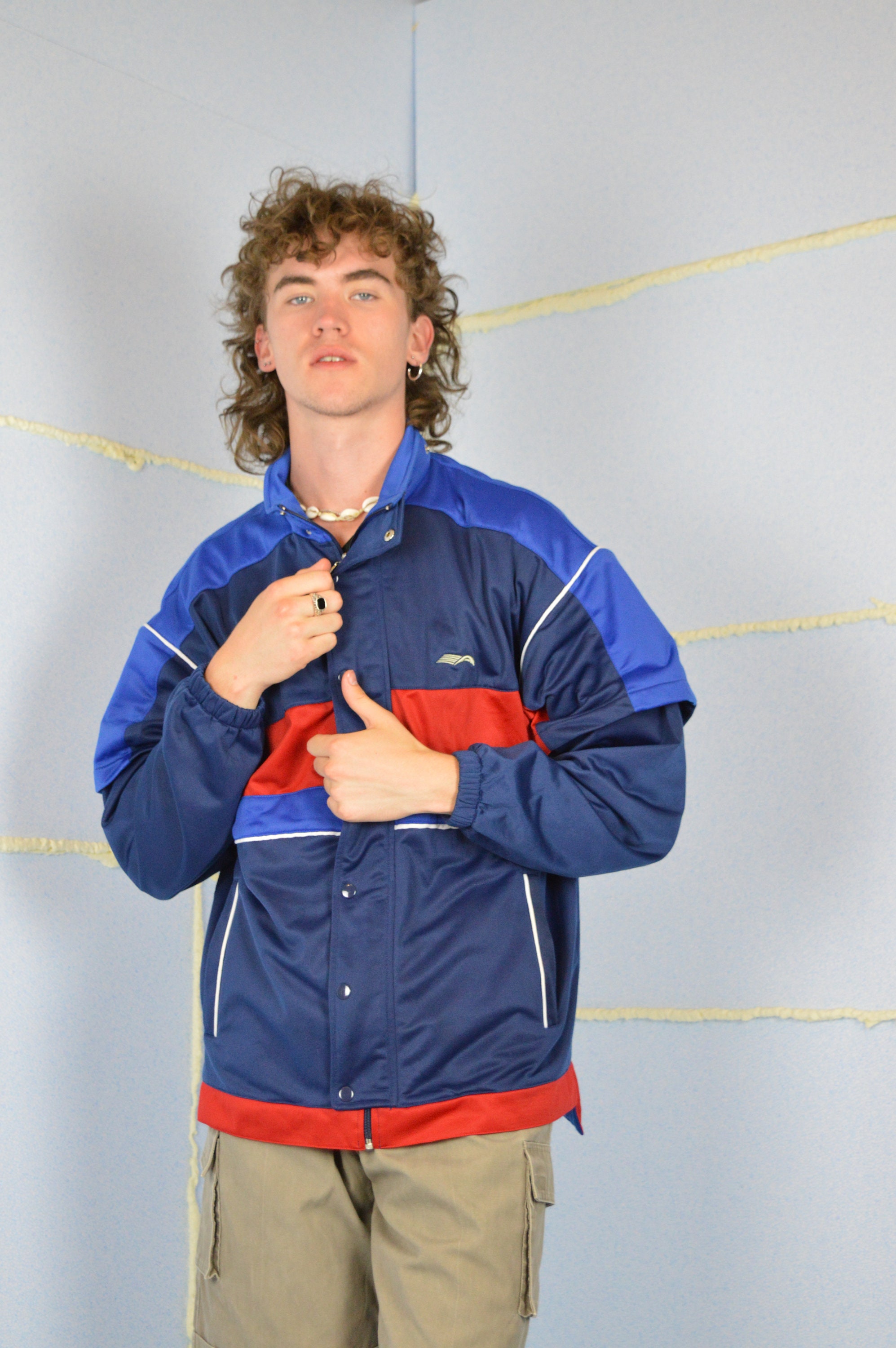 Vintage Multicolour Sports Graphic Track Jacket | Size L