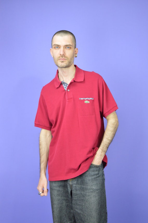 Polo LACOSTE clasico rojo vintage P114 Etsy Mexico