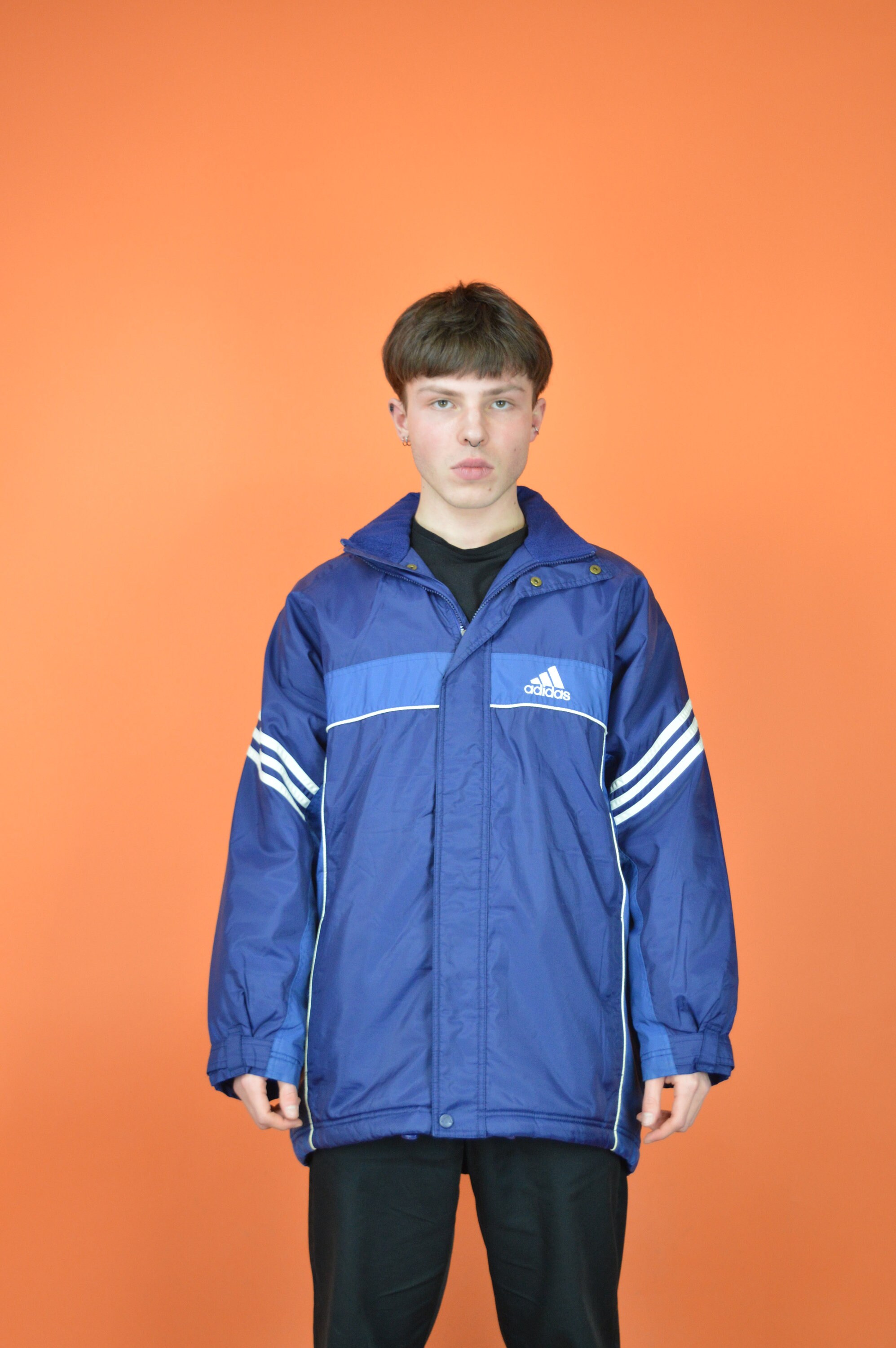 Vintage Blue ADIDAS Windbreaker Jacket: XL Retro 80s/90s
