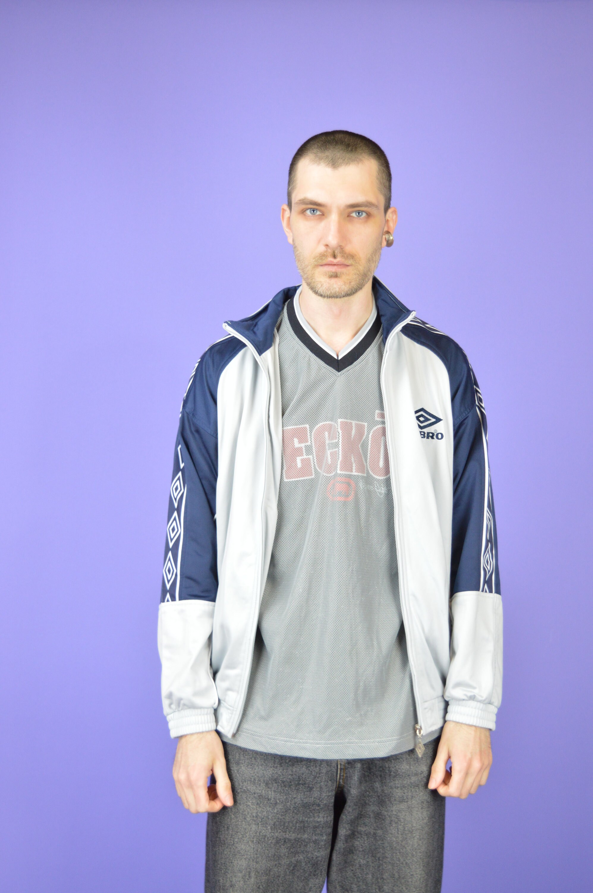 Vintage Two Colour UMBRO Full ZIP Sweatshirt Track Jacket Vintage Two Colour UMBRO Full ZIP Sweatshirt Track Jacket