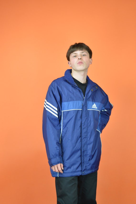 adidas JFA ウィンドブレーカー 青2XO ヴィンテージブルー ADIDAS ウィンドブレーカージャケット：XL レトロ