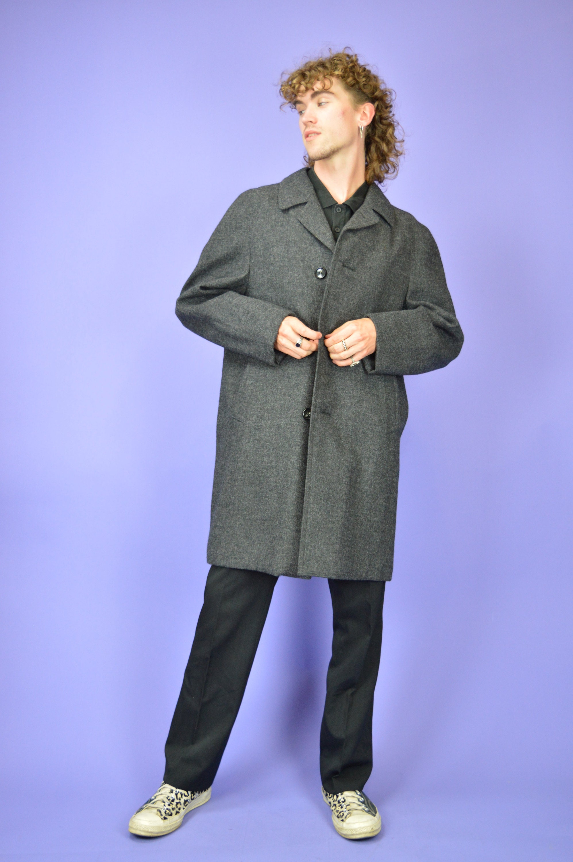 ジャケット・アウター 90's Vintage Dark Gray Maxi Wool Coat