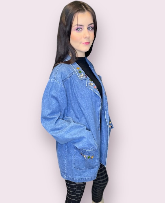 Blazer in denim vintage anni '80 per donna Giacca retrò anni '80
