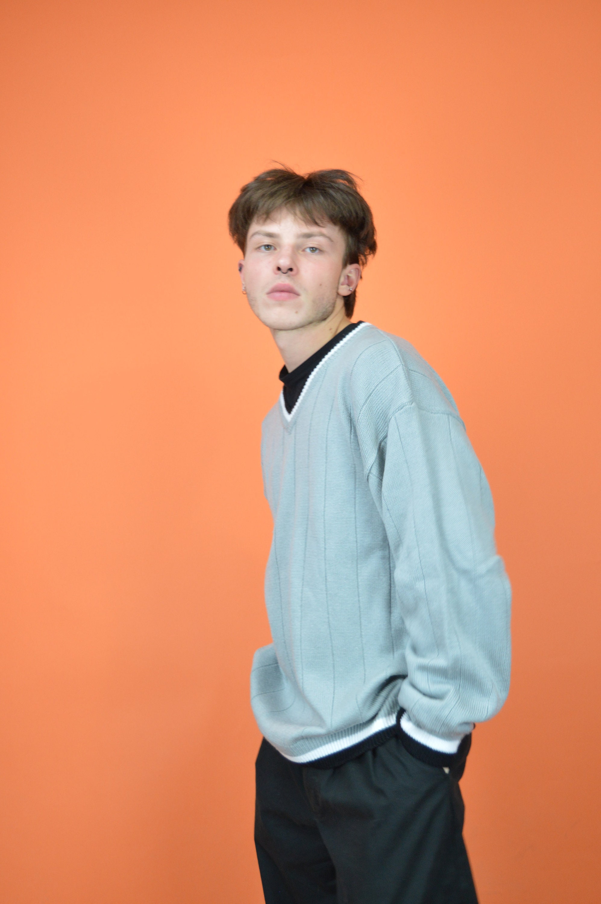 Sudadera gris online vintage