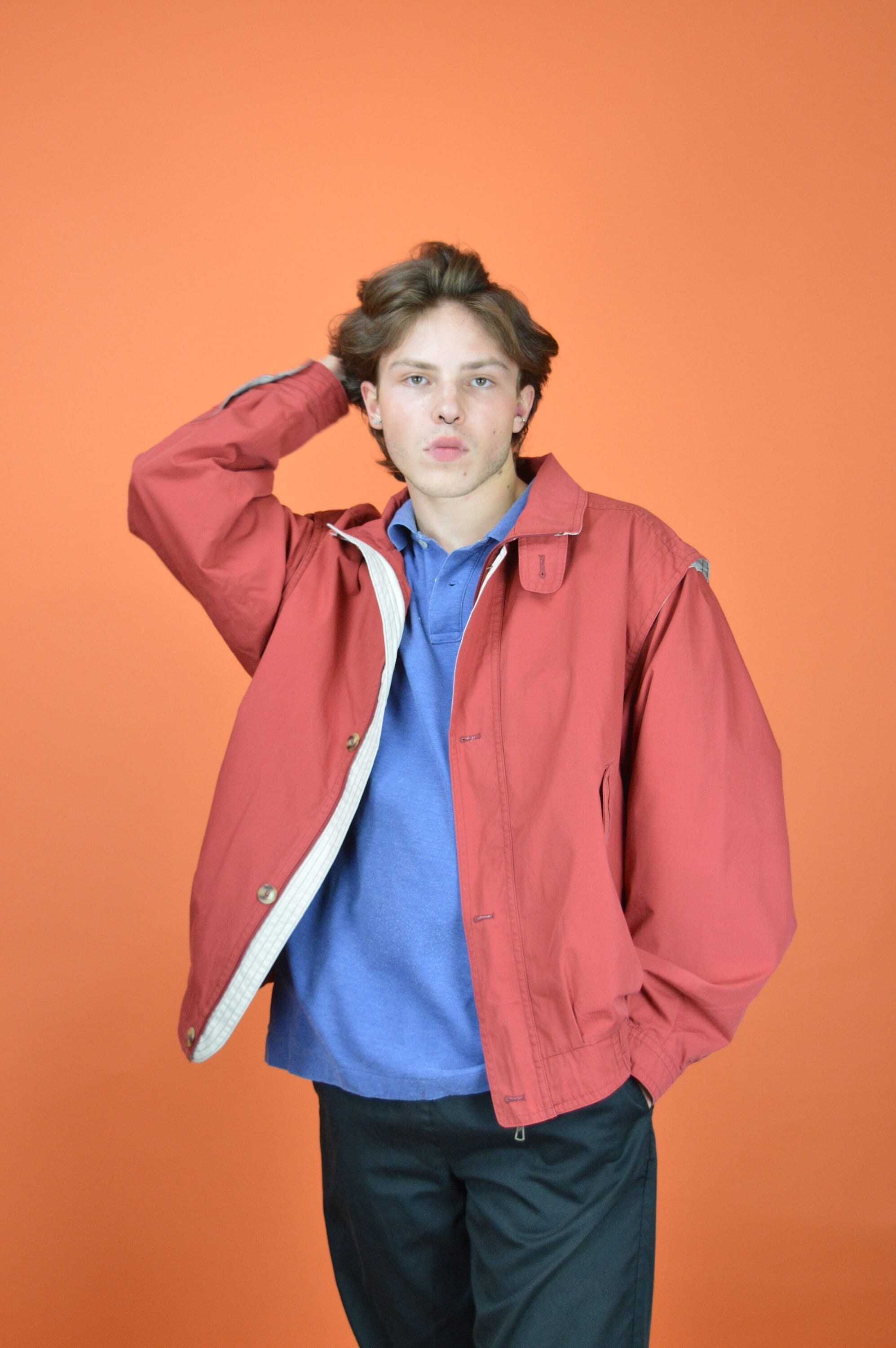 Vintage Red Classic Windbreaker Bomber Jacket {J189} - Etsy