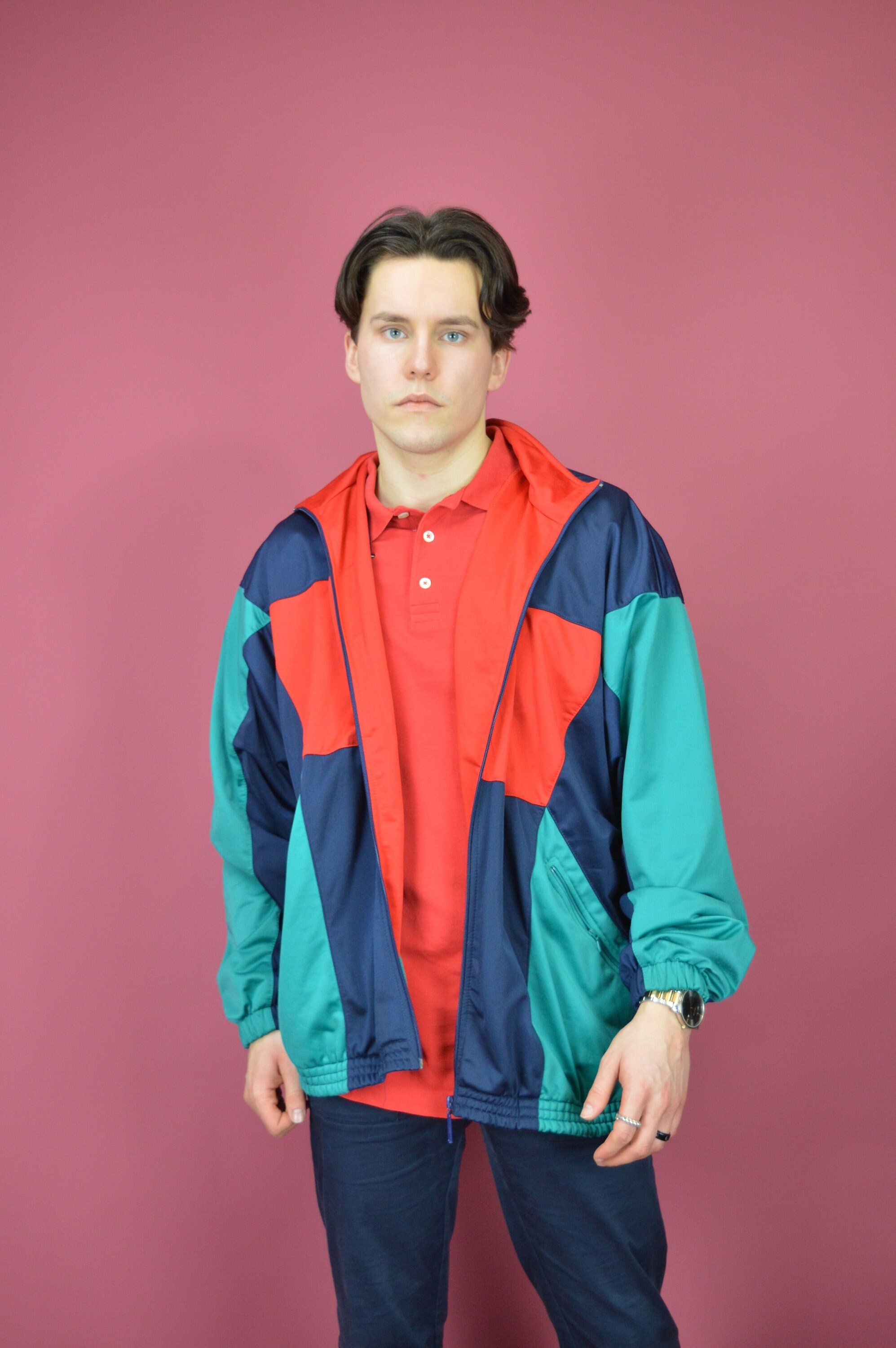 Vintage Multicolour Sports Track Jacket for Men | Retro 80s Vintage Multicolour Sports Track Jacket for Men | Retro 80s