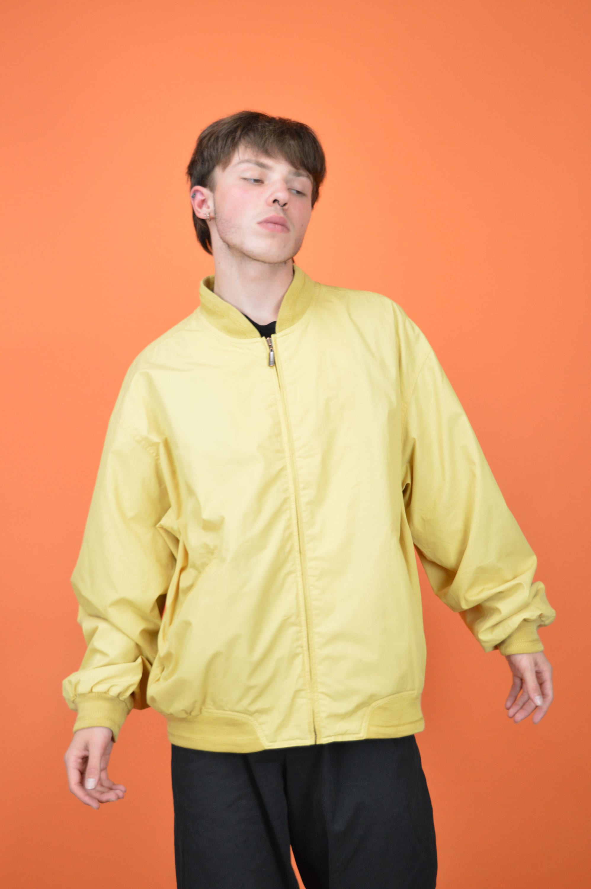 Vintage Yellow Bomber Jacket: XL 80s/90s Retro Windbreaker - Etsy