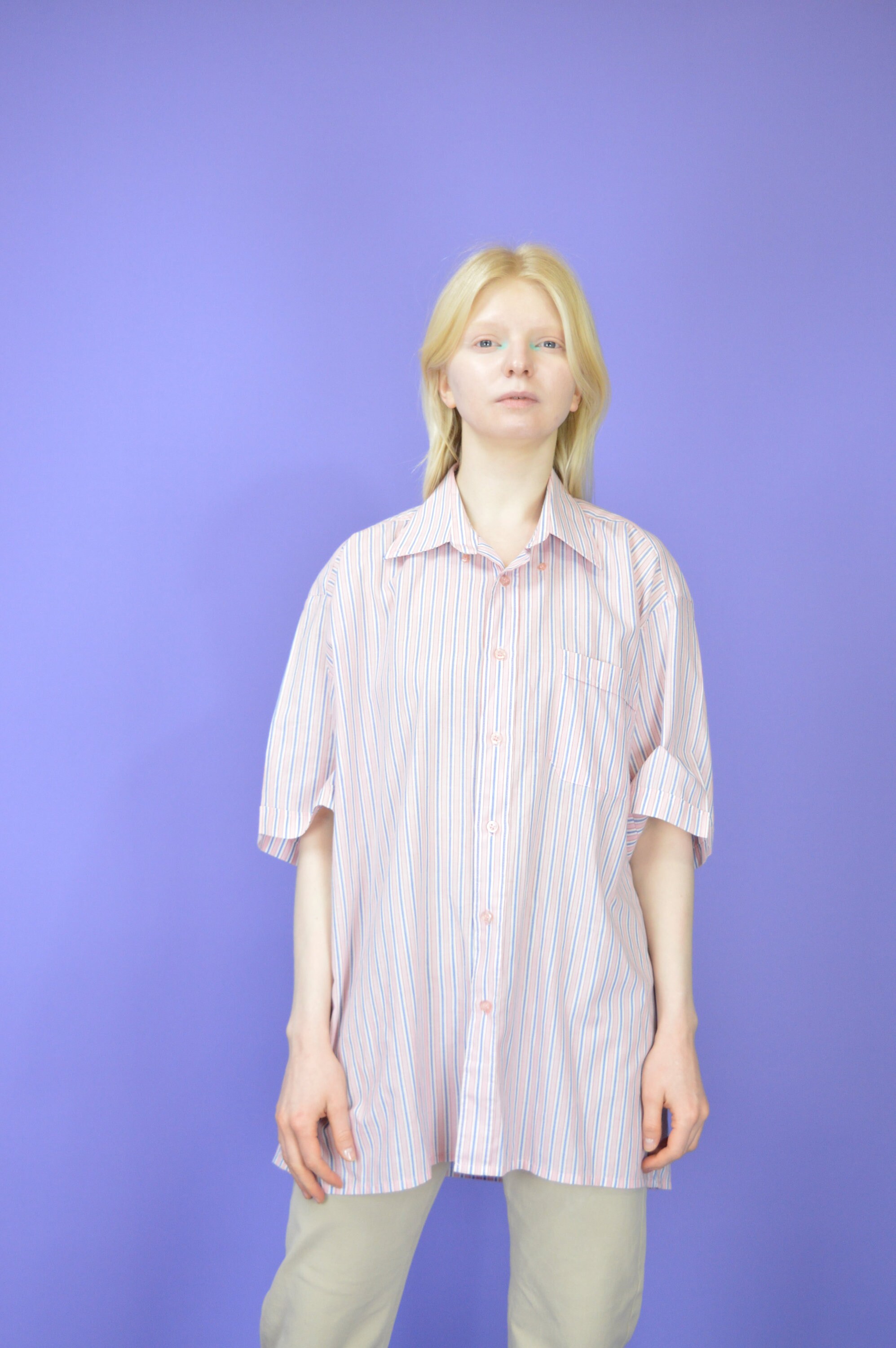Vintage Pink Striped Classic Short Sleeve Shirt {W336} - Etsy