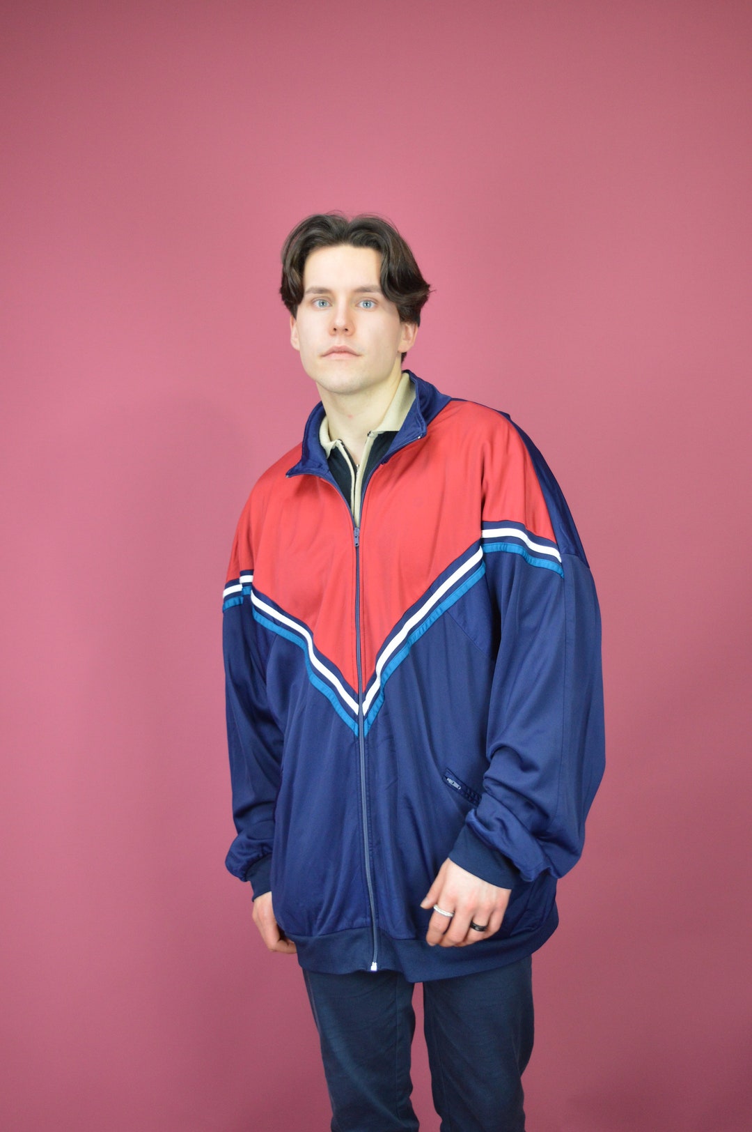 Vintage Colorblock Track Jacket: Retro 80s/90s XXL Sportswear - Etsy
