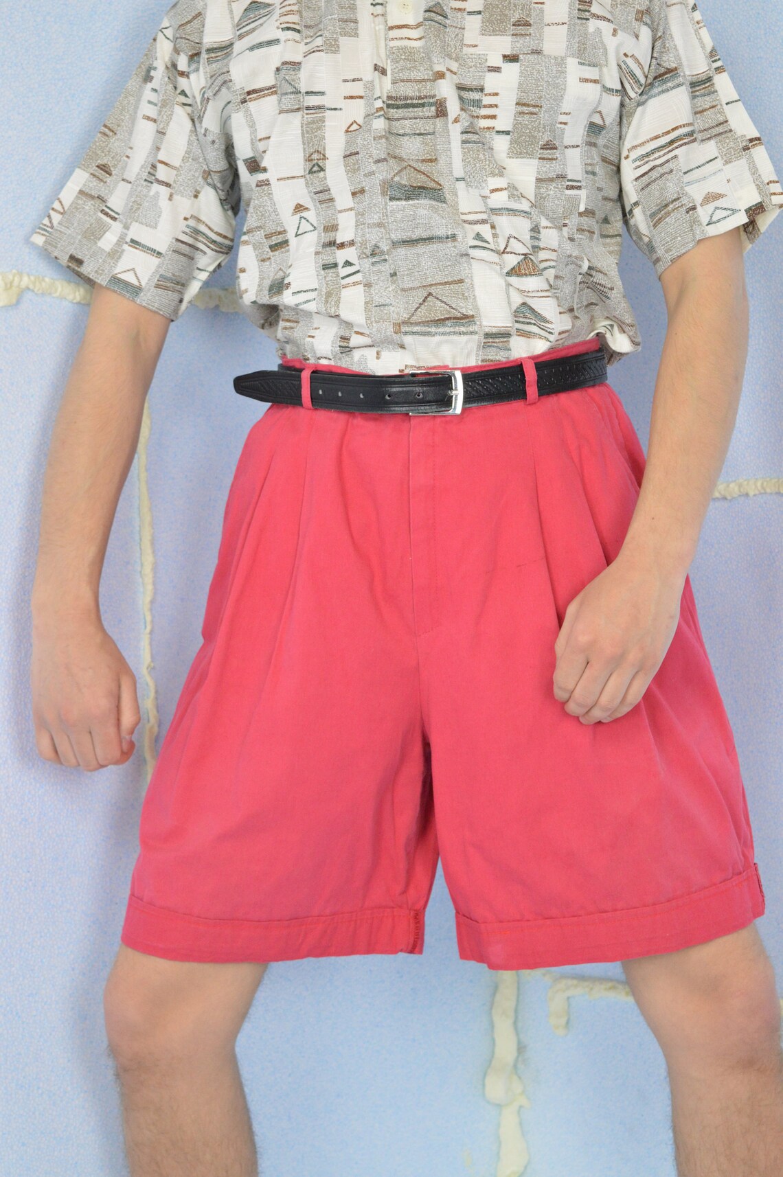 Vintage red classic cotton shorts S206 Etsy