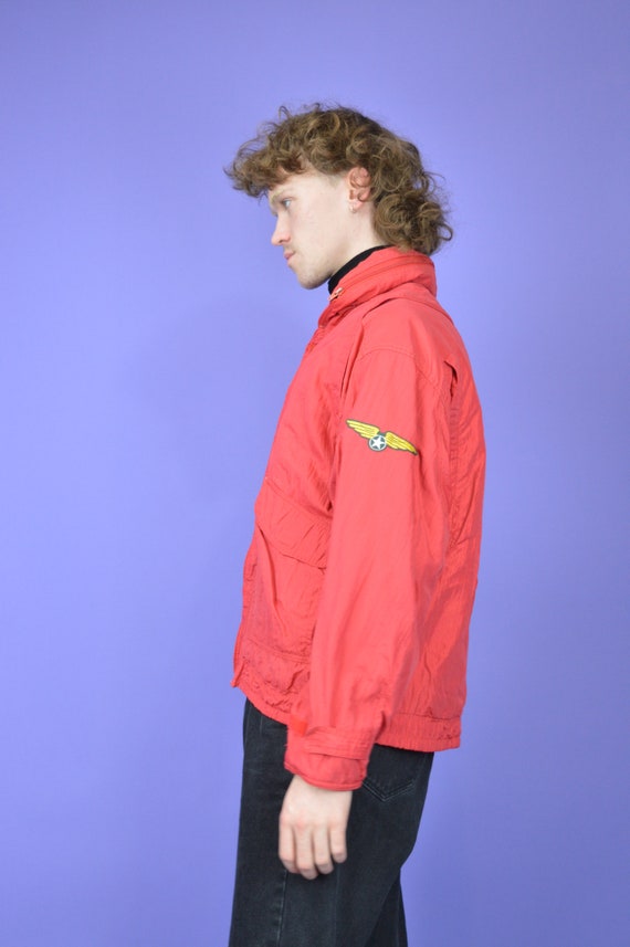 Vintage red classic windbreaker bomber jacket for… - image 6