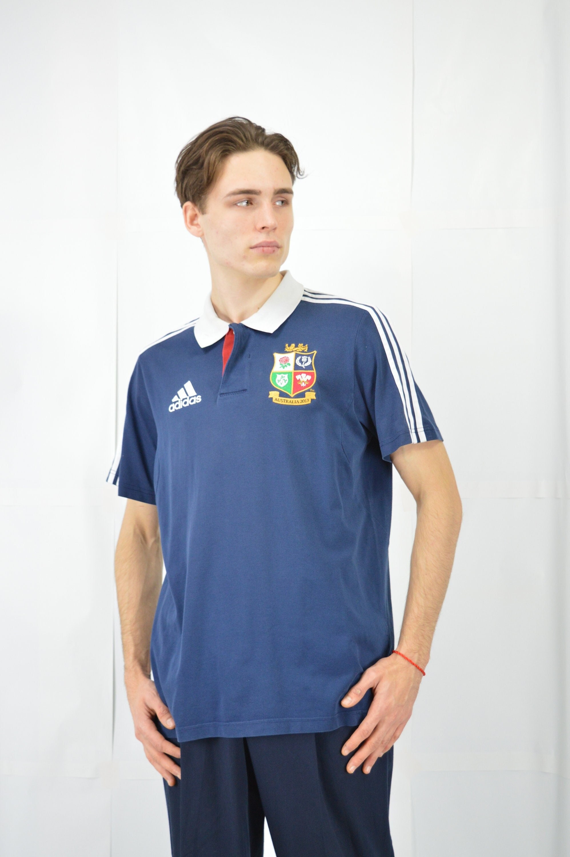 Vintage Blue ADIDAS Sports Polo Shirt 