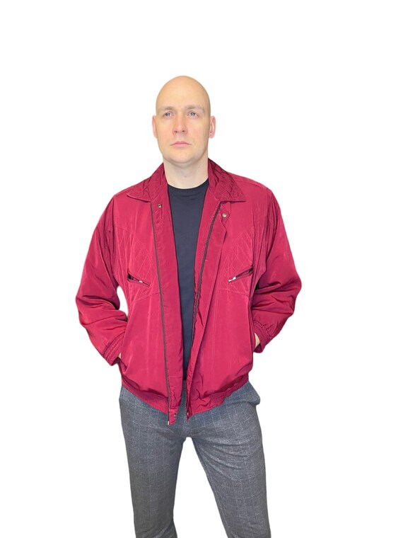 Vintage Cherry Red Men Bomber Sport Jacket for Autumn J287 Etsy UK
