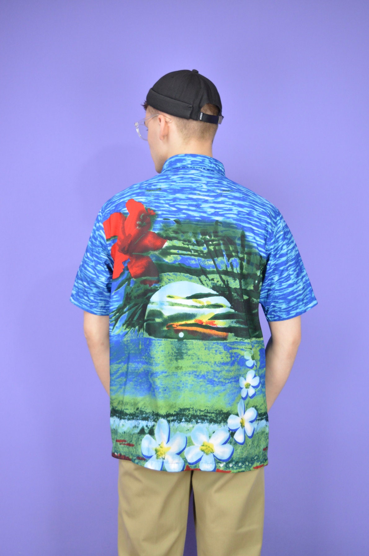 希少 MOUNTAIN RESEARCH ALOHA Shirts S/S KY's Green Aloha Hibiscus Shirt