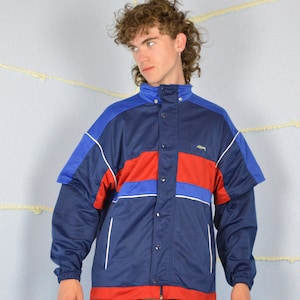 Vintage Multicolour Sports Graphic Track Jacket | Size L | Retro Athletic Style | TJ73}