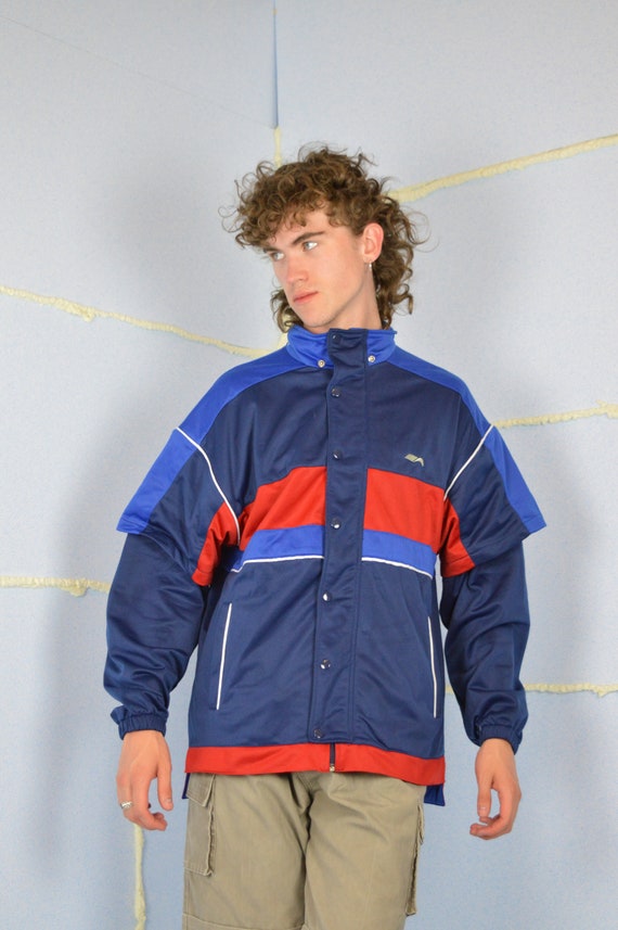 Vintage Multicolour Sports Graphic Track Jacket | Size L | Retro