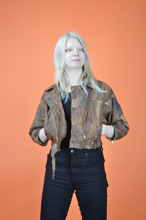 Vintage 80s Brown Leather Jacket: XS Retro Outerwear - Etsy Israel