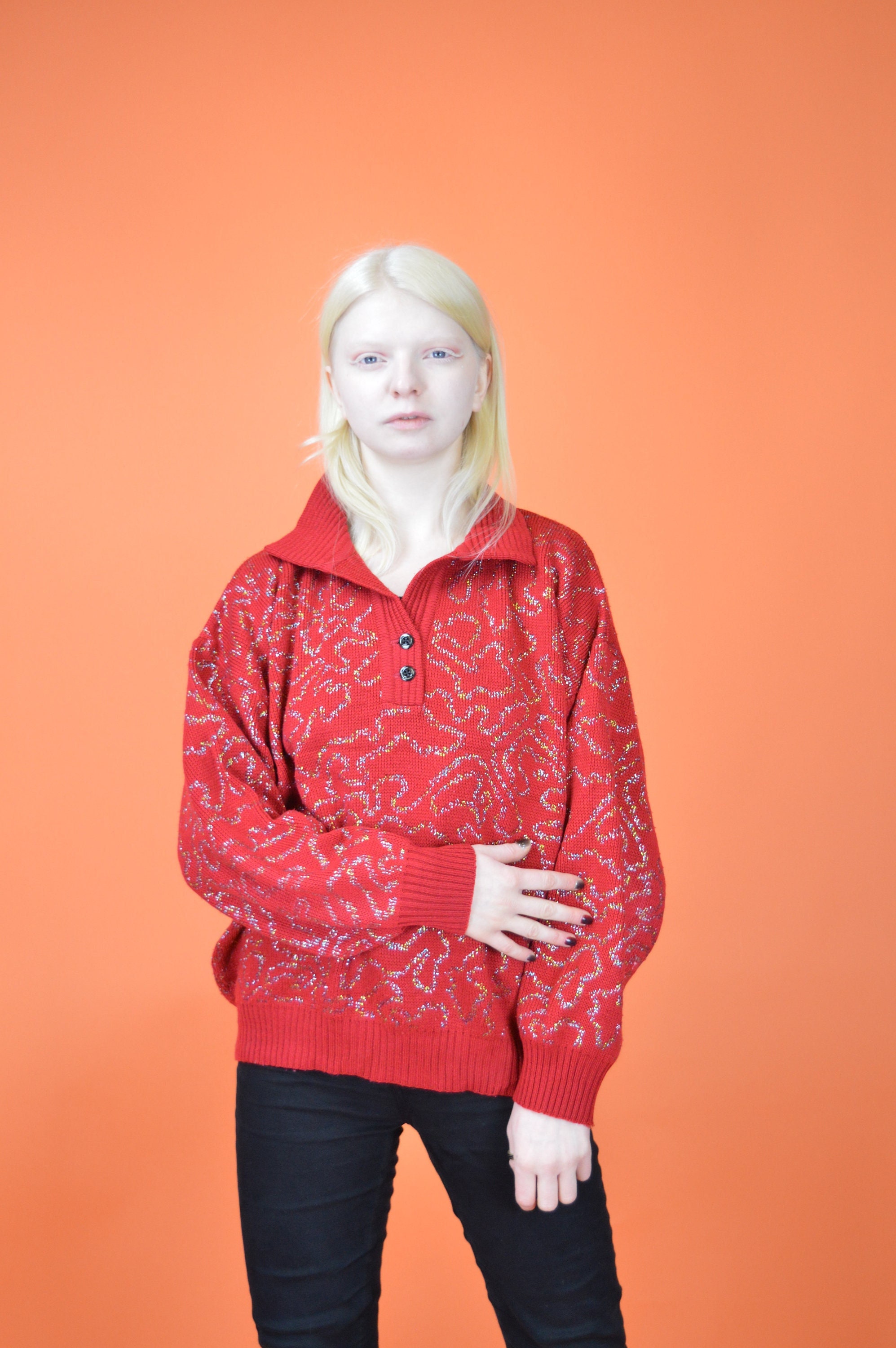 Vintage Red Graphic Classic 80's Sweatshirt W761 - Etsy