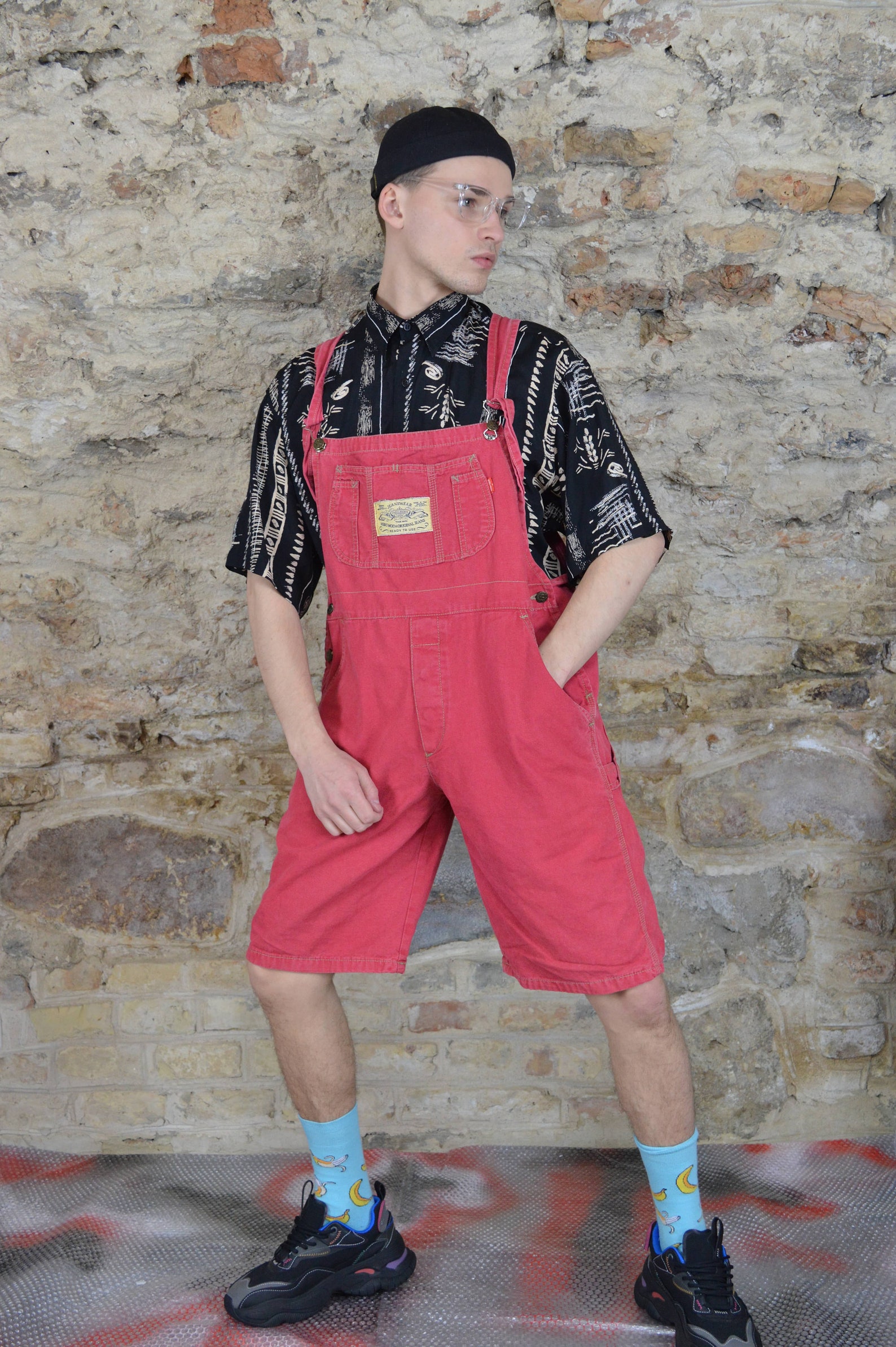 Vintage Red Denim Dungarees 80's Overalls D3 Etsy