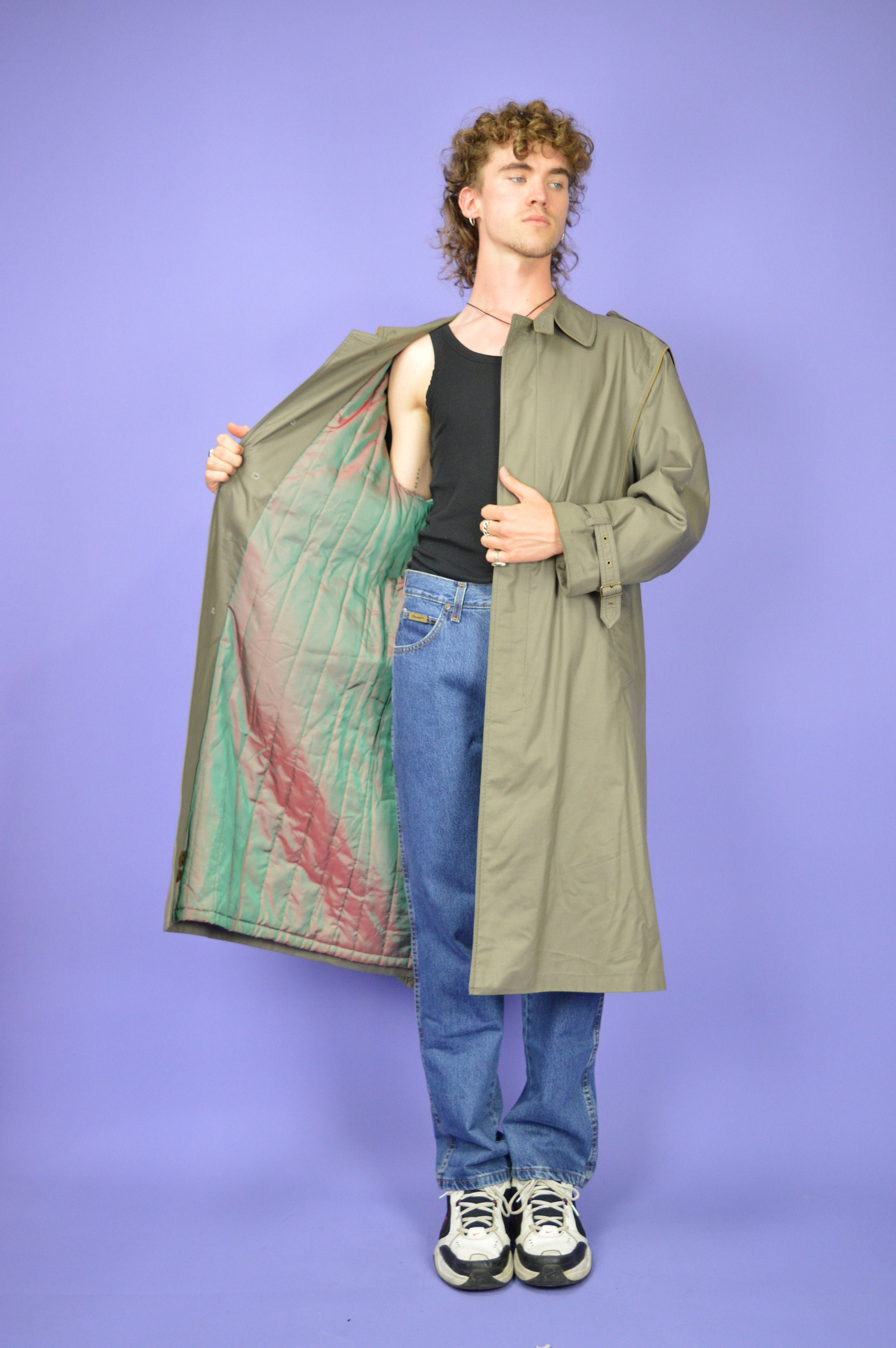 Vintage Grey Classic 80's Trench Coat {C163} - Etsy