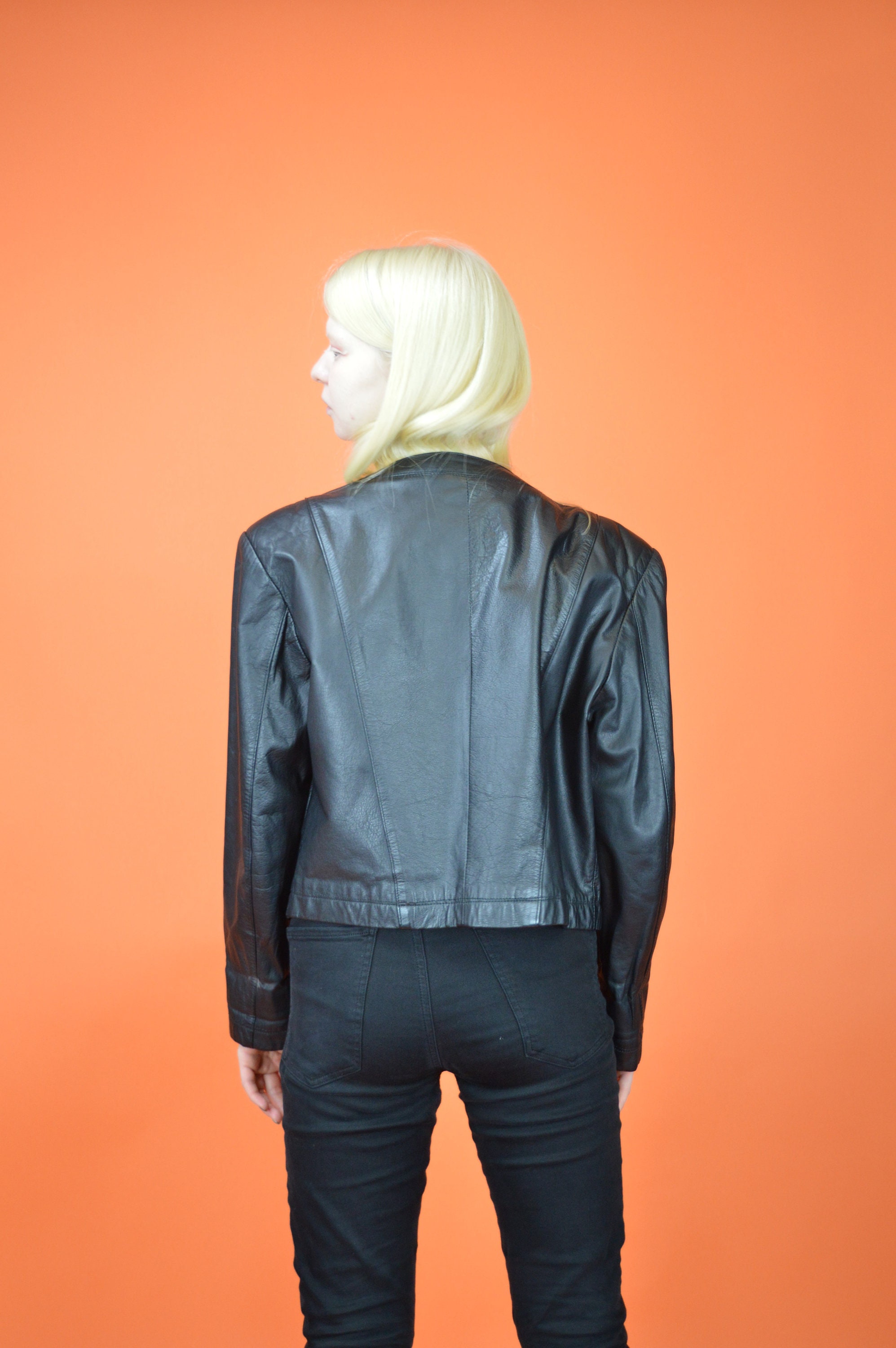 Vintage Black Classic 80's Leather Bomber Jacket – Retro