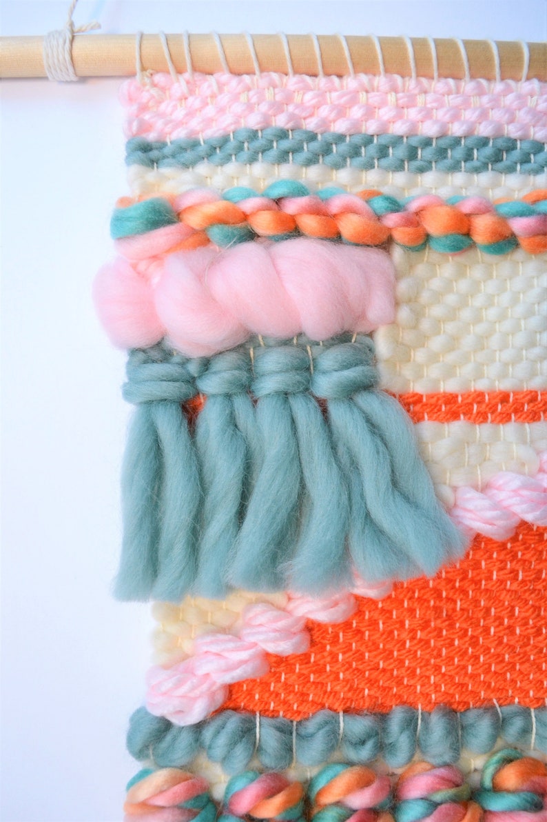 Bright Woven Wall Hanging Handwoven Wall Art Modern Woven Art Woven