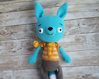 Fig the Fox / Tumble Leaf / Cartoon Character / Blue Fox / Animation / Crochet Toy