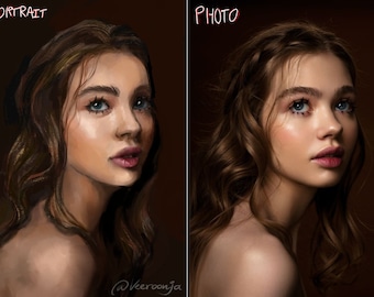 Retrato a partir de una foto / ARTE POR ENCARGO / Arte digital / Pintura digital personalizada / Foto de perfil para redes sociales / Descarga digital