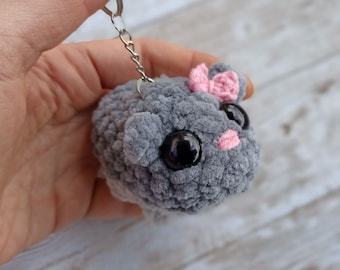 Ledsen hamster TitTok meme, ryggsäcksnyckelring