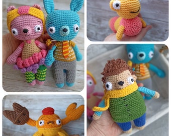 Fig the Fox / Maple the bear / Stick / Hedge Hedgehog / Tumble Leaf / Cartoon Character /Animation / Crochet Toy