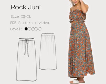 skirt | digital pattern with video tutorial | sizes XS-XL