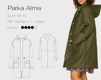 Parka | Modèle numérique avec | de didacticiel vidéo Taille XS-XL