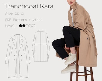 trenchcoat | digital pattern with video tutorial | sizes XS-XL