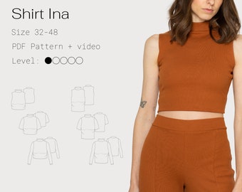 Shirt | digitales Schnittmuster mit Videotutorial | Größe 32-48