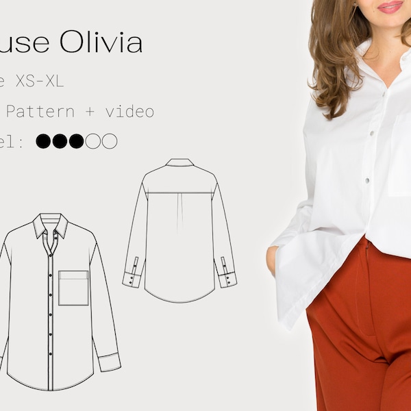 blouse | digital pattern with video tutorial | sizes XS-XL