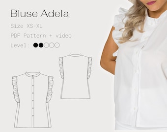 ebook blouse Adela | digital pattern with video tutorial | sizes 32-48