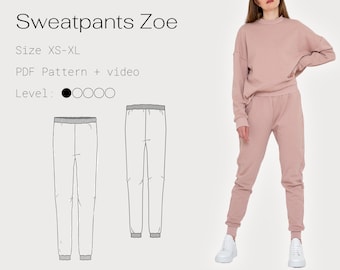 sweatpants | pdf pattern with video tutorial | sizes XS-XL