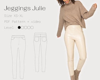 Jeggings | digitales Schnittmuster mit Videotutorial | Gr. 32-48