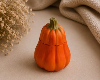 Cozy Pumpkin Clouds Candle with Lid | Aesthetic Soy Wax Fall Decor | Cute Halloween Gift | Fluffy Marshmallow & Vanilla Scented Jar