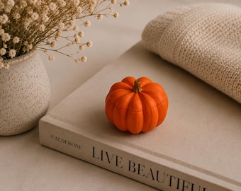 Mini Orange Pumpkin Soy Candle | Gypsum Jar, Vanilla Pumpkin Marshmallow Scent