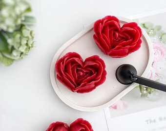 Beeswax Heart Rose Candle | Strawberry Scented, Valentine's Day Gift