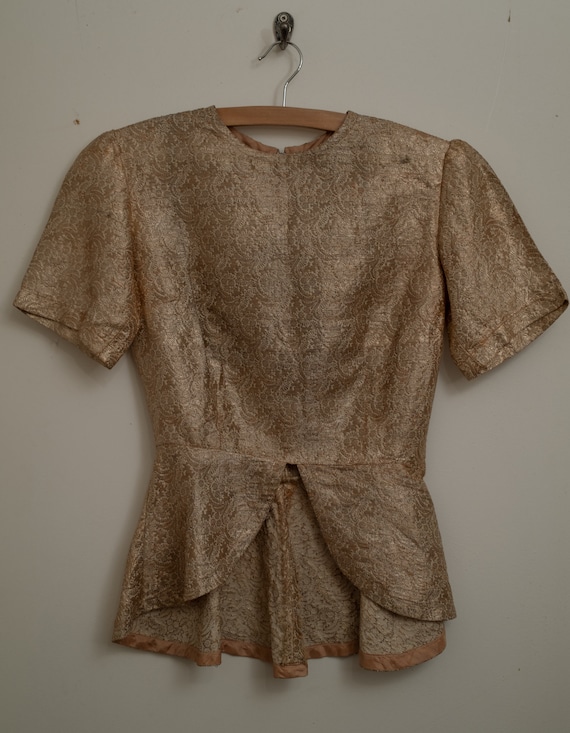 1930s Gold Brocade Fitted Top