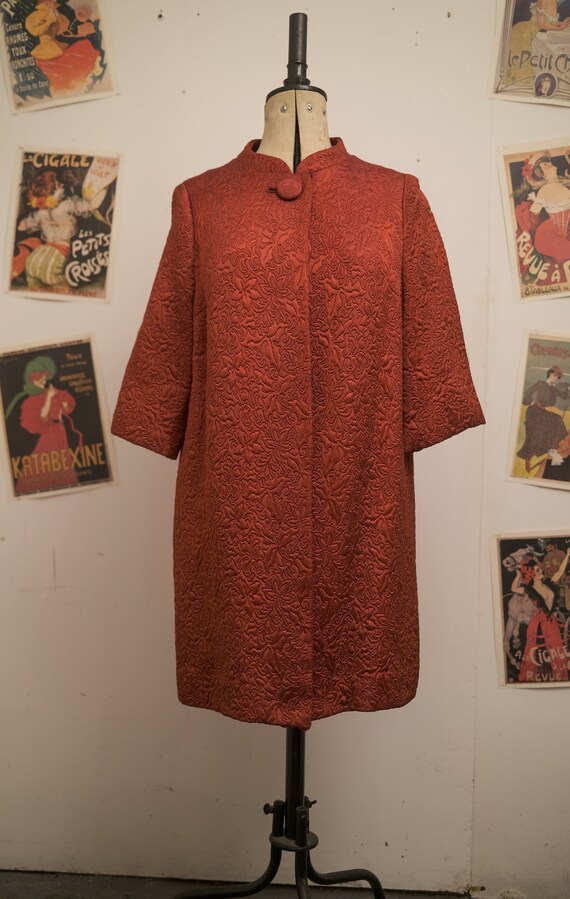 1950s Embroidered Red Coat