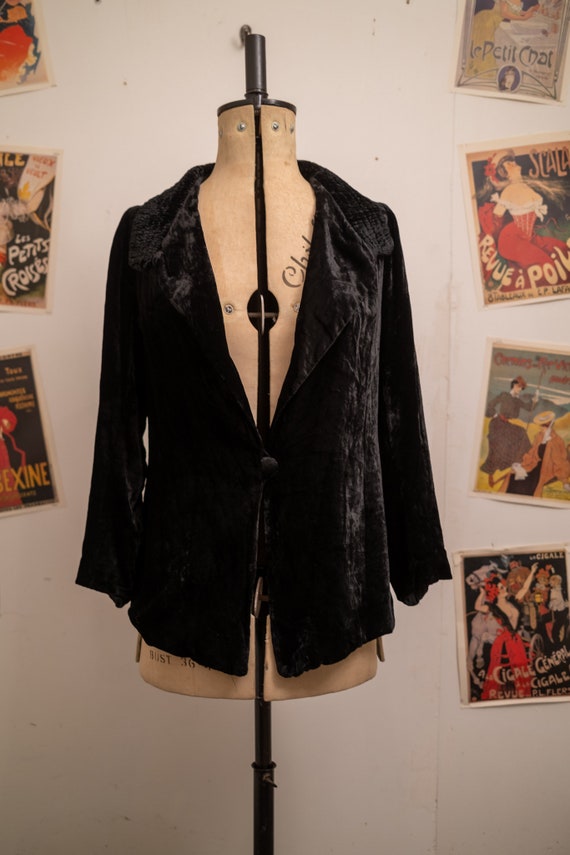 1920s Silk Velvet Oversize Jacket