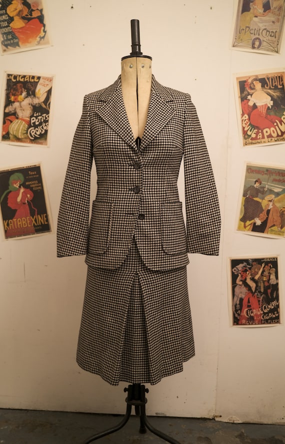 Harrods 1950s Houndstooth Wool Suit