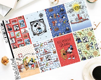 Full Box Stickers || Steamboat Willie || Planner Stickers 3 Sizes