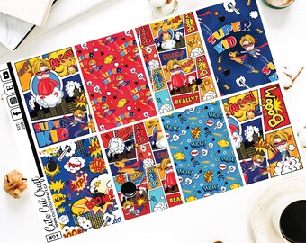 Volle Box Aufkleber || Super Kid || Planner Sticker 3 Größen