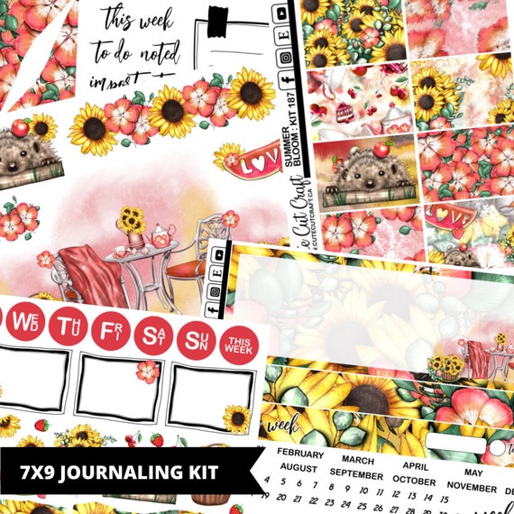 Journaling Stickers Summer Bloom Planner Stickers Etsy